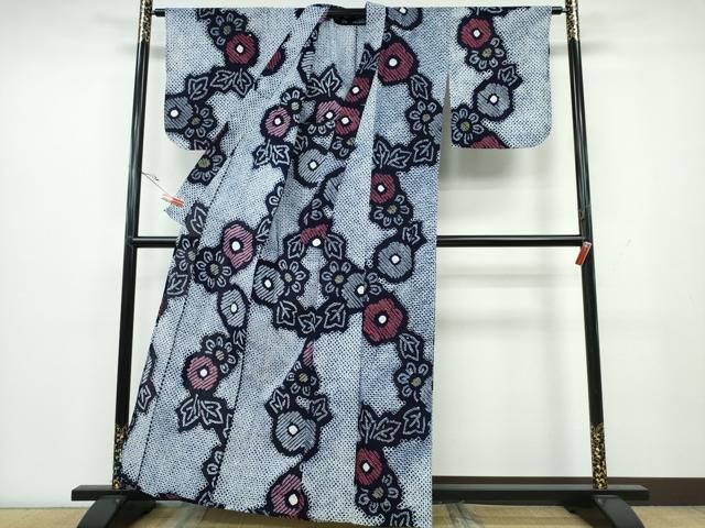 平和屋着物∴夏物 浴衣 有松鳴海絞り 舞花文 綿 CAAY4414ng