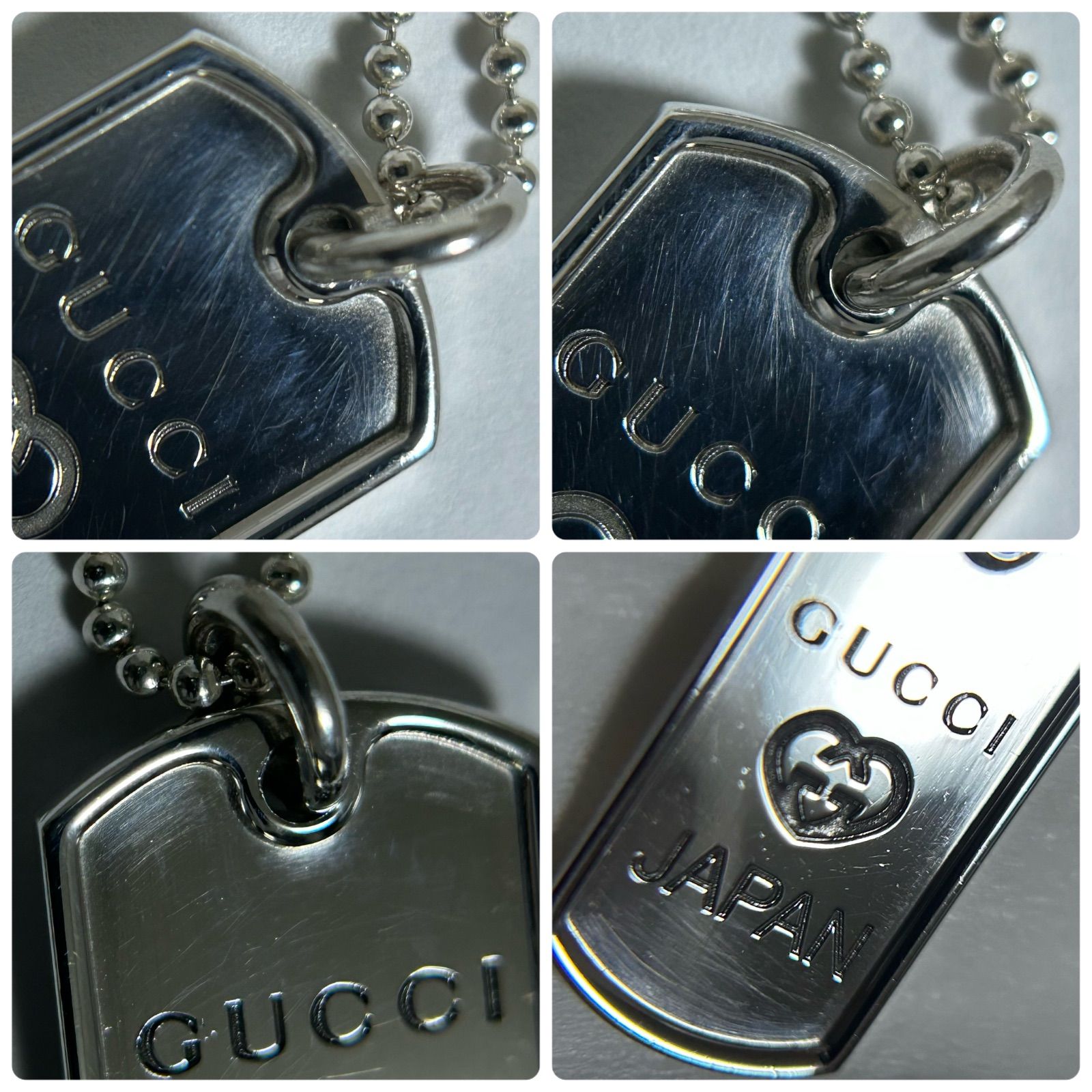 GUCCI　グッチ　ネックレス　キーホルダー　ドッグタグ　セット　AG925 使用感有】グッチ ネックレス チャリティ ドッグタグ AG925