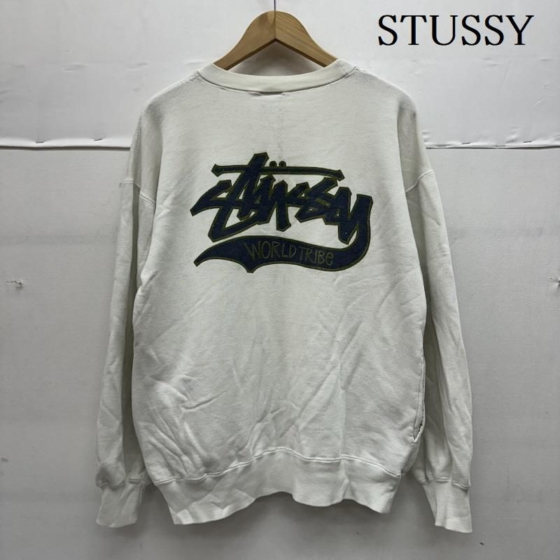 STUSSY ステューシー トレーナー 長袖 80s 黒タグ WORLD TRIBE プリント スウェット