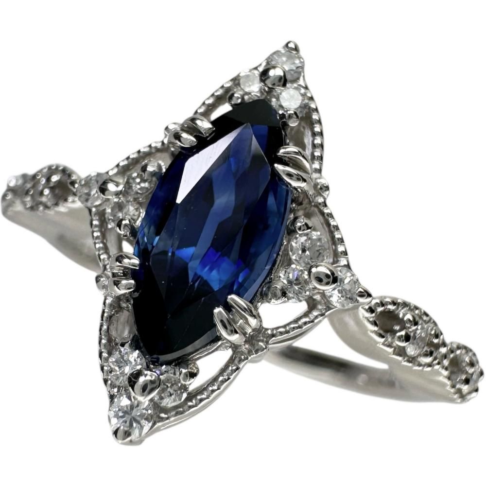 Pt900 サファイア1.12ctダイヤモンドリング#11.5