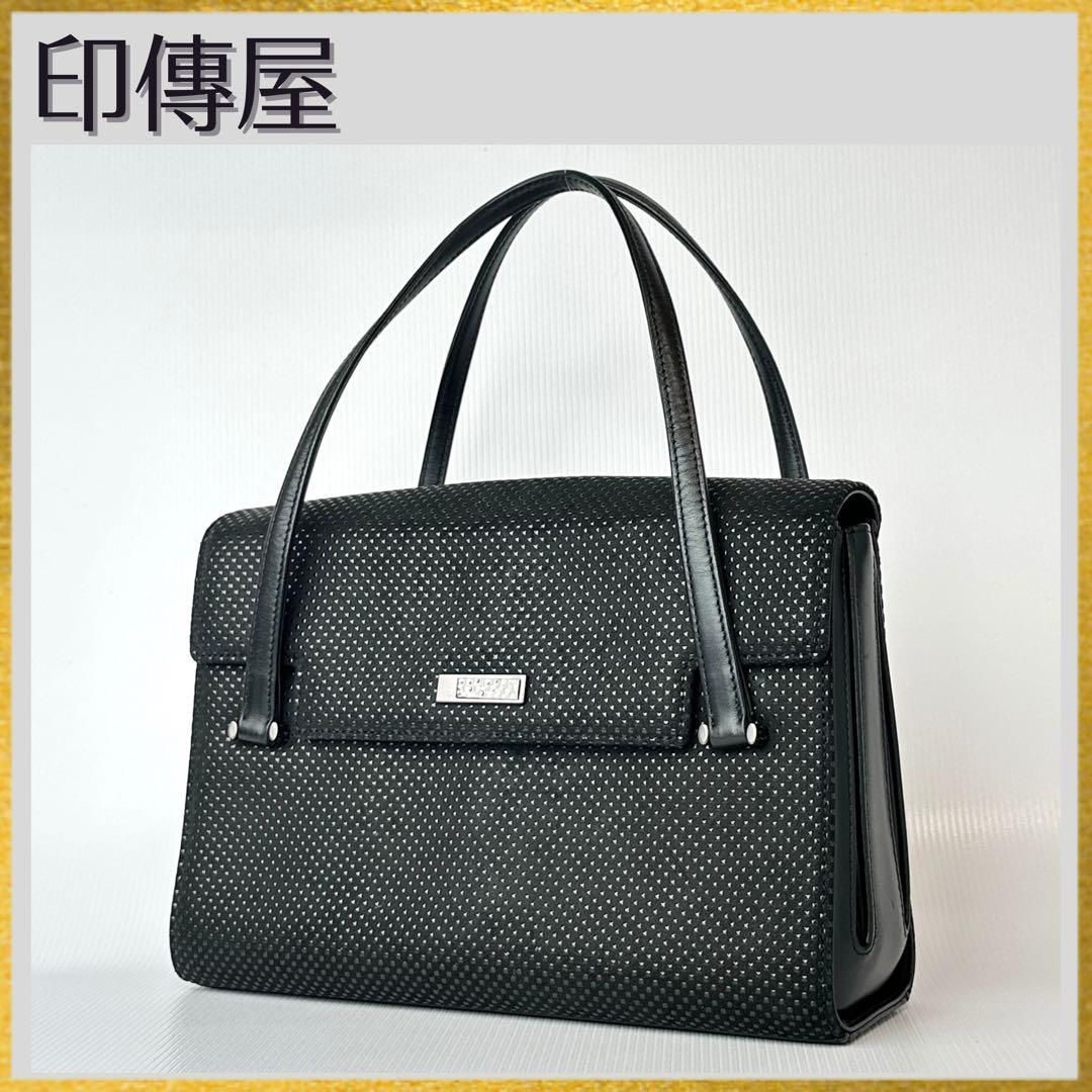 美品 印傳屋 INDEN-YA インデンヤ 漆塗り 鹿革レザー