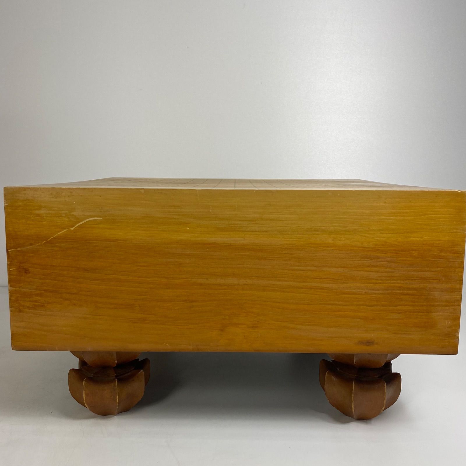 高級 脚付き碁盤 木製 本格 囲碁盤 高さ約30cm 一枚板 囲碁台 収納箱