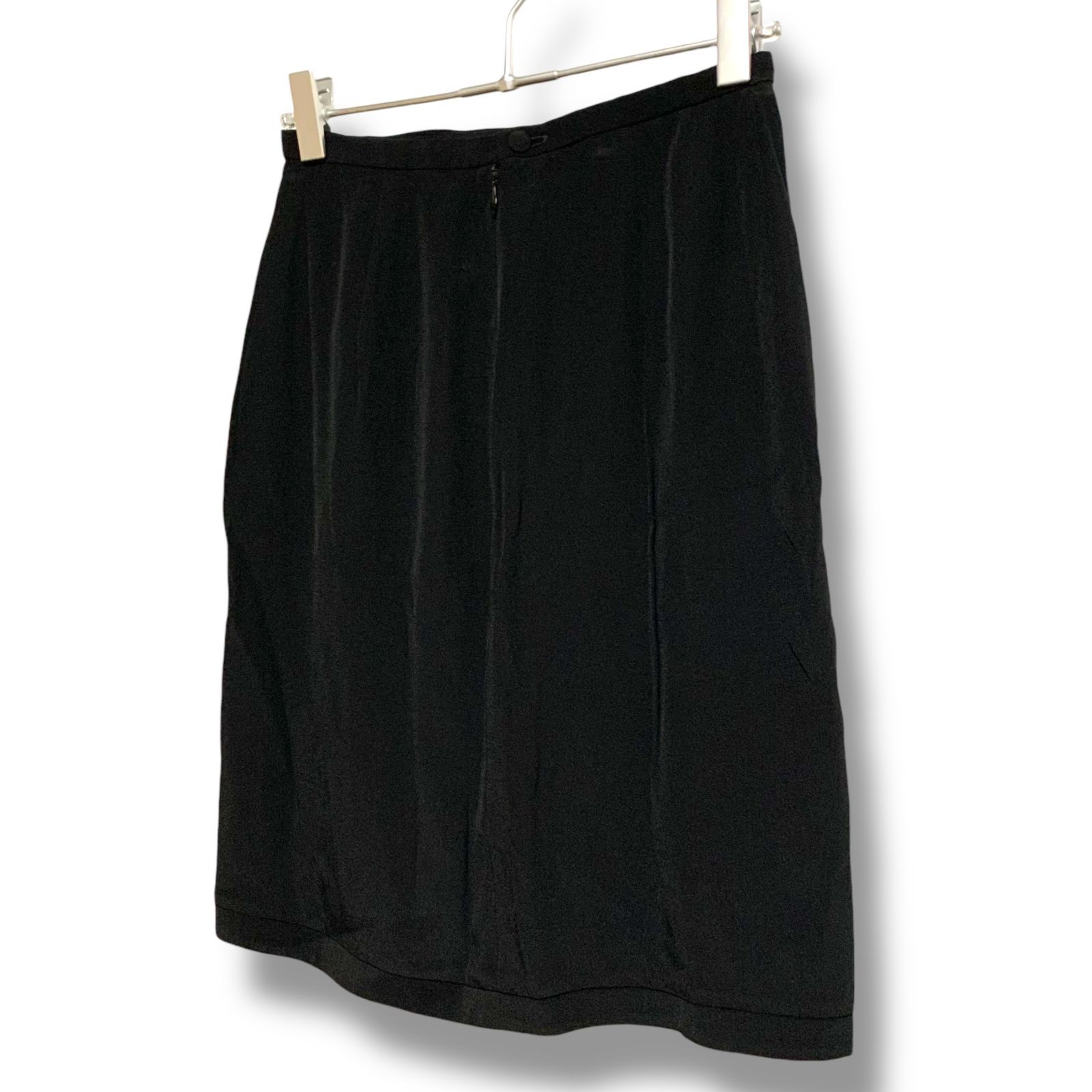 GIORGIO ARMANI ジョルジオアルマーニ ブラック ラップスカート ミディアムスカート アセテート混 イタリア製 38 Mサイズ相当 素材 レディース エレガント 上品 ラグジュアリー おしゃれ 大人 001141H GULLKHAN_COM