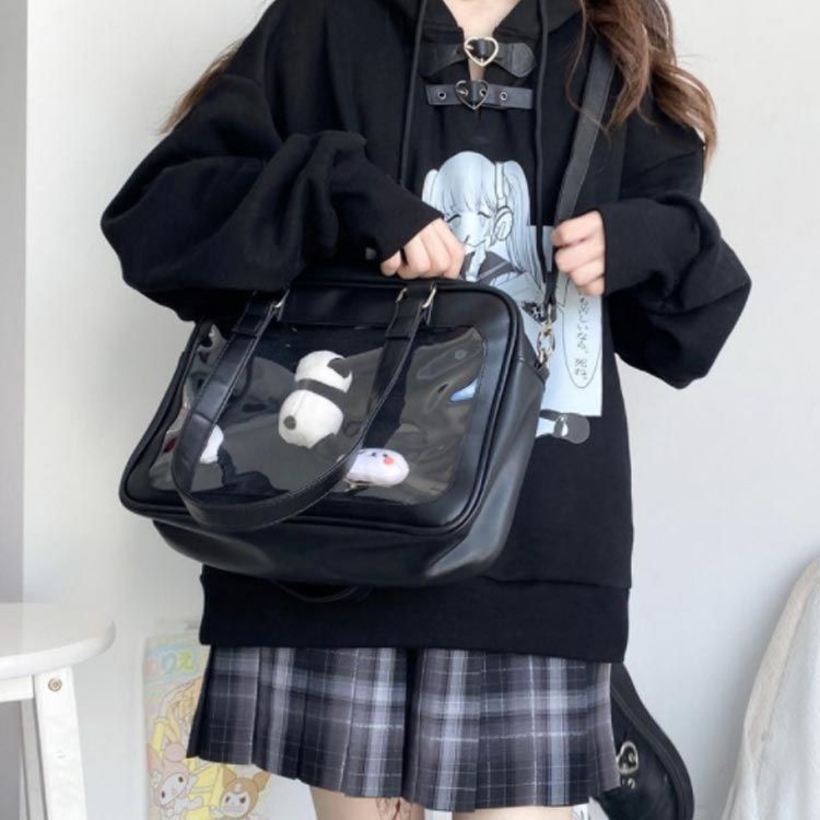 痛バッグ a4 トートバッグ クリアバッグ 大容量 自立 ビニール