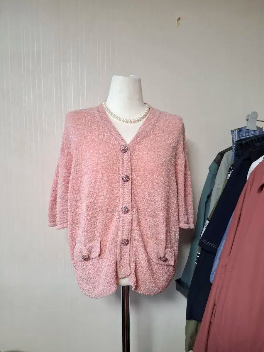 RENEEVON ビッグボタン装飾 カーディガン