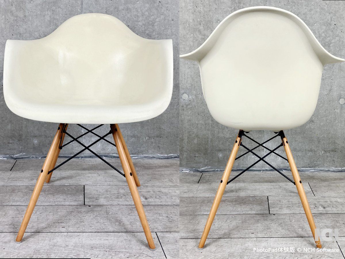 100％高品質で激安通販！ HermanMiller|ハーマンミラー イームズ アームシェルチェア DAW ホワイト ドゥエルレッグベース 衝撃価格！