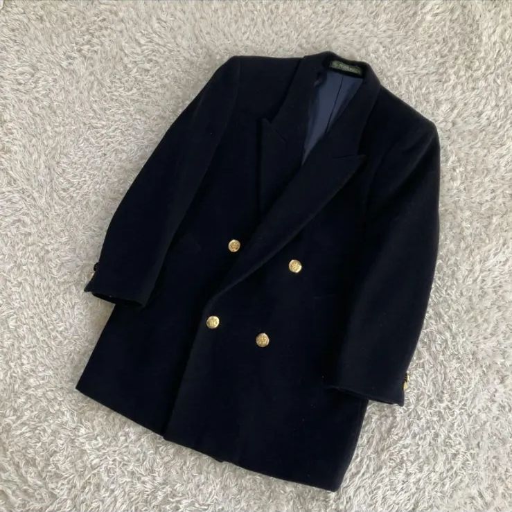 NEWYORKER 金ボタン ダブル ジャケット 紺ブレザー カシミア - メルカリ