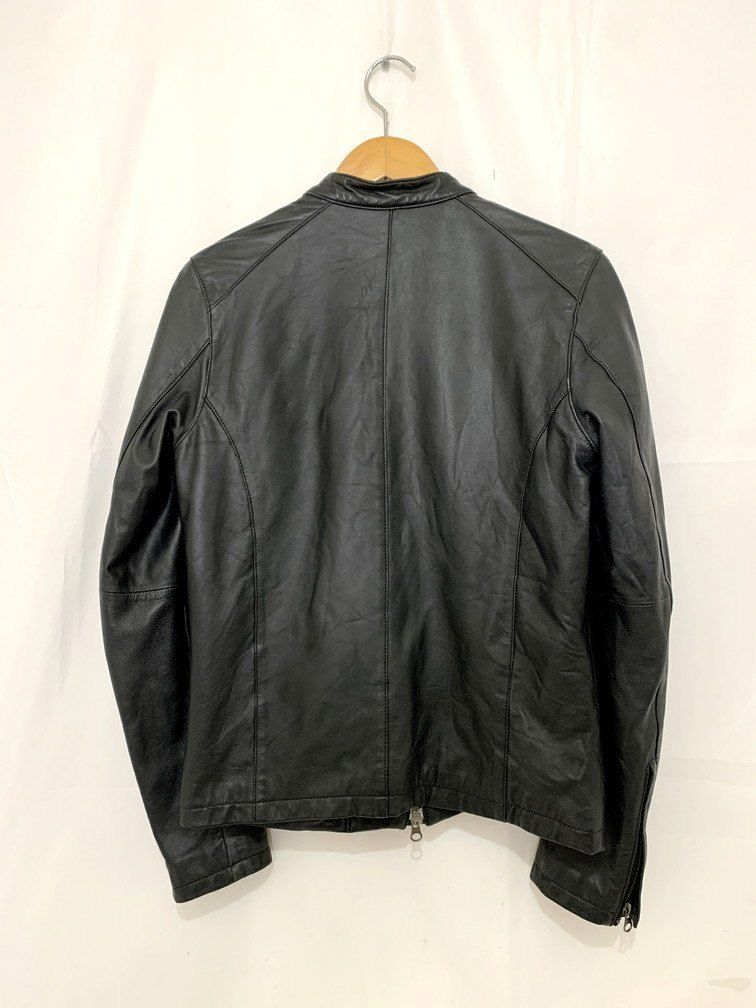黒 レザー シングルライダースジャケット