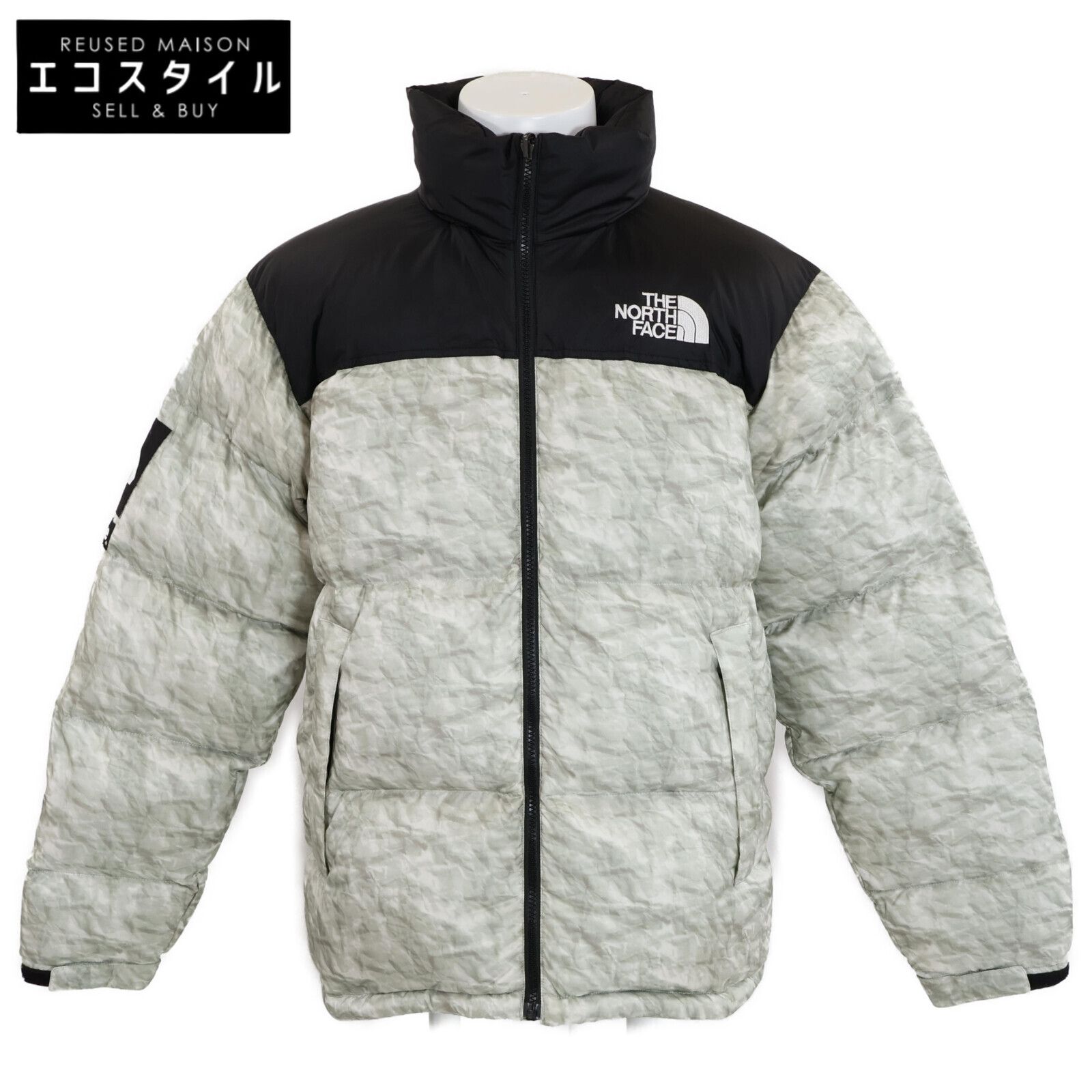 THE NORTH FACE ノースフェイス ｘSupremeシュプリーム【美品/19AW】NF0A3SDD8YJ ペーパープリント ヌプシダウン M/M