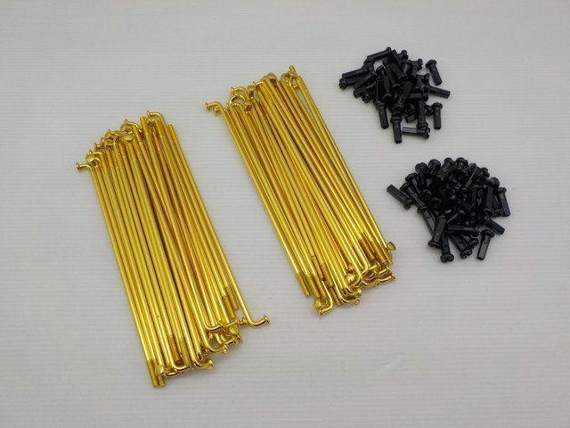 OSAKI9/10×157　ゴールドスポークセット（1台分72本）スーパーカブ系 OSAKI9/10×157 ゴールドスポークセット（1台分72本）スーパーカブ系 リム