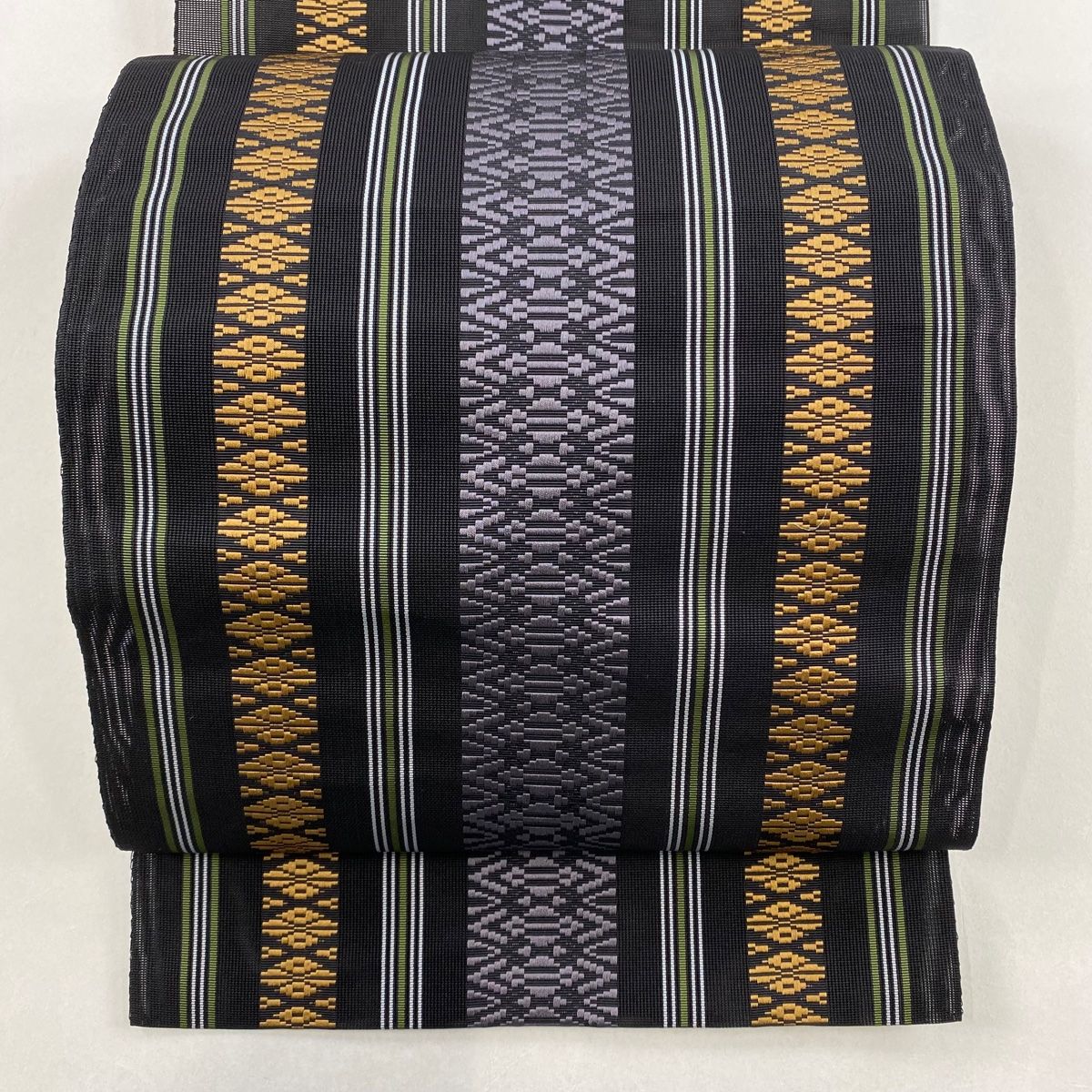 正絹 夏の絽の松葉仕立ての名古屋帯【葉模様】No2821￼ 正絹 夏の絽の