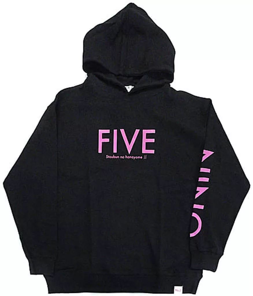 大人気，定番人気 【中古】アウターウェア [単品] 中野二乃 FIVEパーカー ブラック XLサイズ 「五等分の花嫁∬」 Tシャツ・アパレル