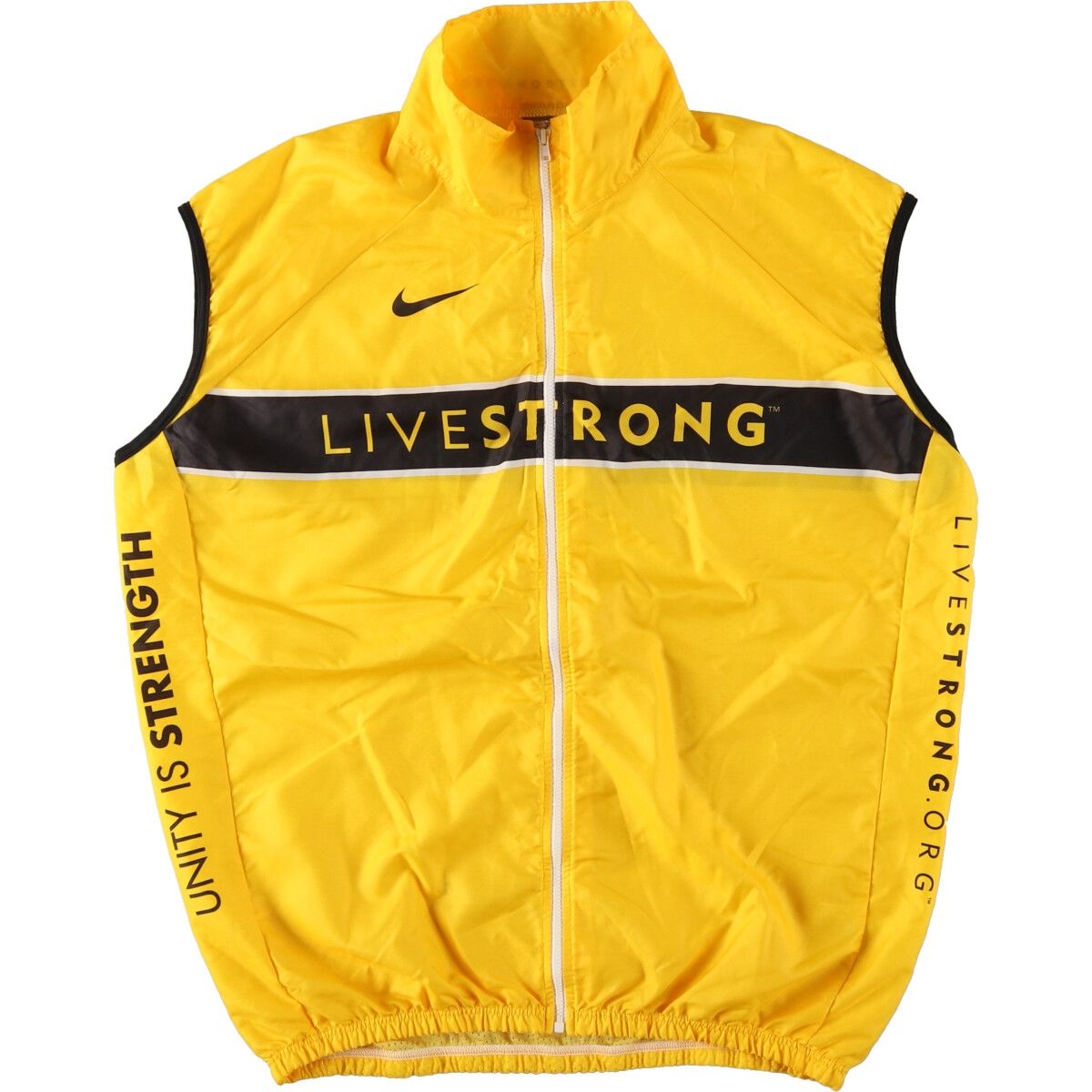 古着 00年代 ナイキ NIKE LIVESTRONG メッシュ切替 ウォームアップベスト イタリア製 メンズXXL相当/eaa476840
