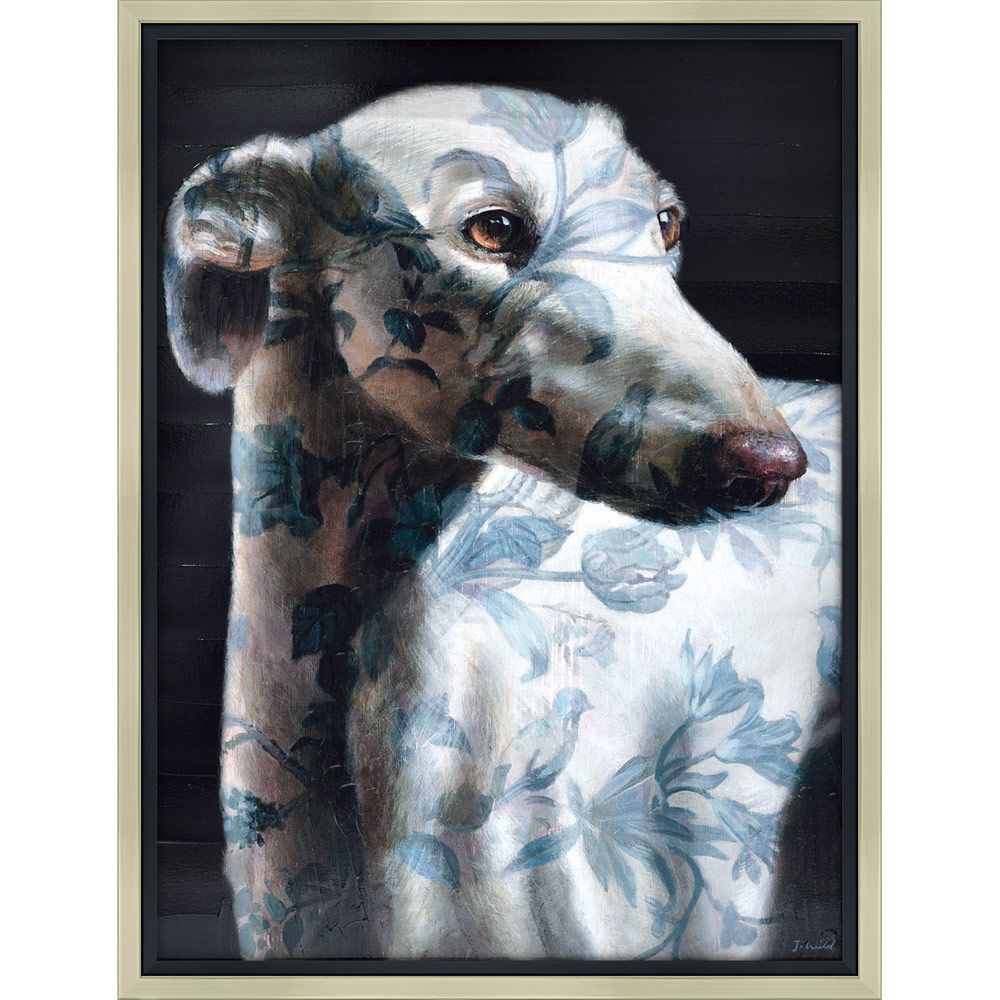絵画 ジャック ワイルド ハウンド マジェスティック インテリア 壁掛け おしゃれ 絵 動物 犬 花柄 モダン リビング 玄関 廊下 に 飾る 額付き ギフト フレーム込み プレゼント 御祝 店舗 ディスプレイ アートフレーム LLサイズ