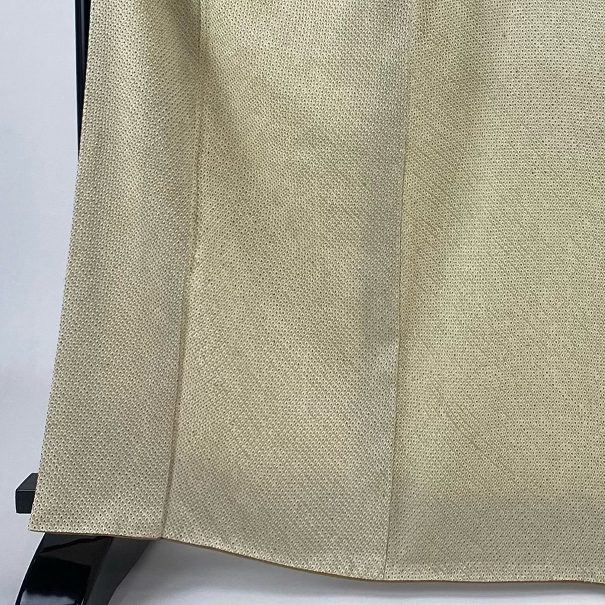 寛容な 小紋 身丈166cm 裄丈66cm M 袷 疋田 総絞り ベージュ 正絹 秀品 【送料無料】