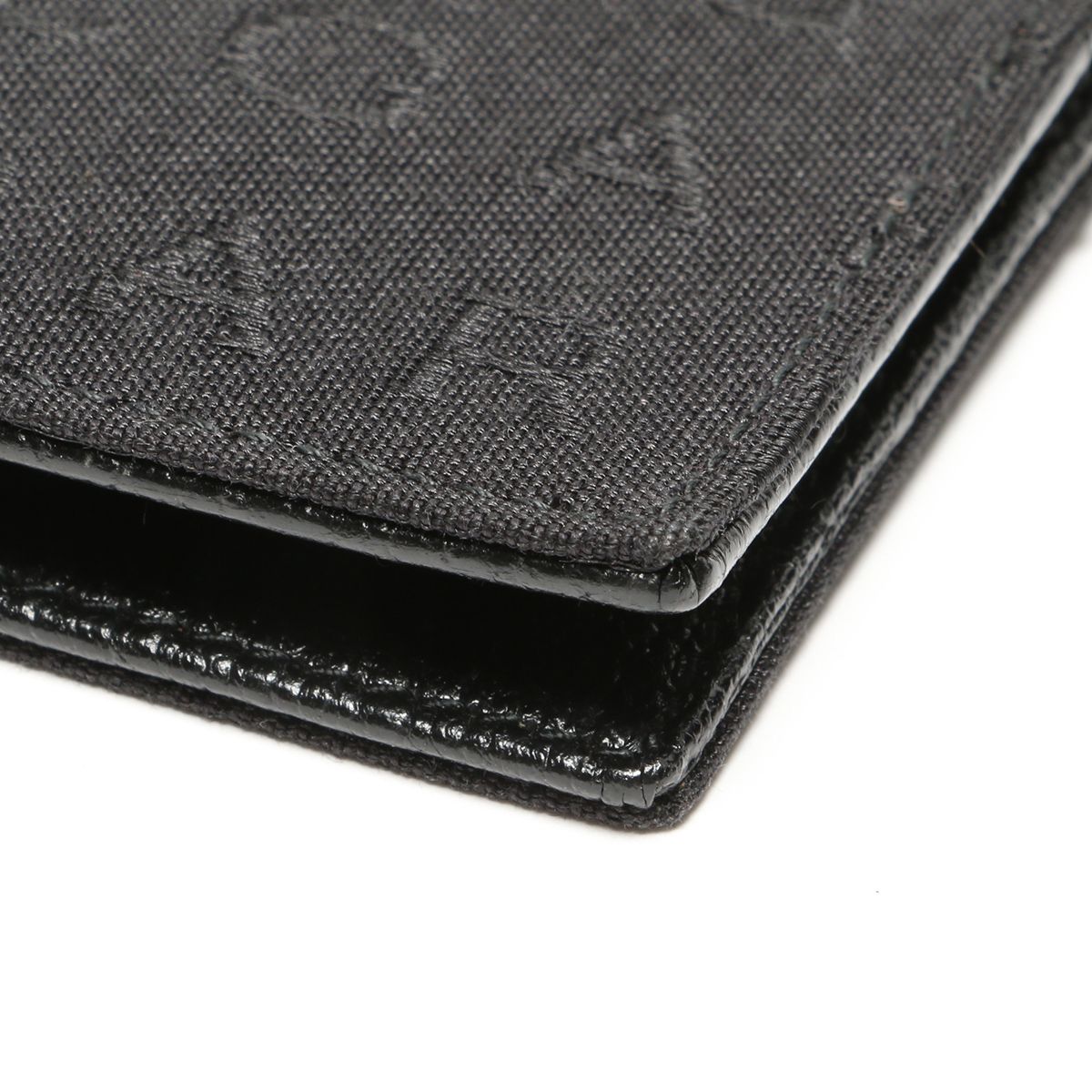 ブルガリ 31001 ロゴマニア 二つ折り 長財布 キャンバス/レザー ブラック