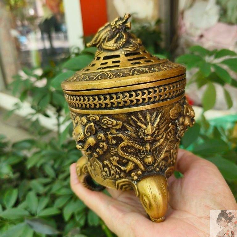 八宝吉祥聚宝盆 香炉 銅製品 装飾品 工芸品 美術品 置物 香炉 聚宝盆