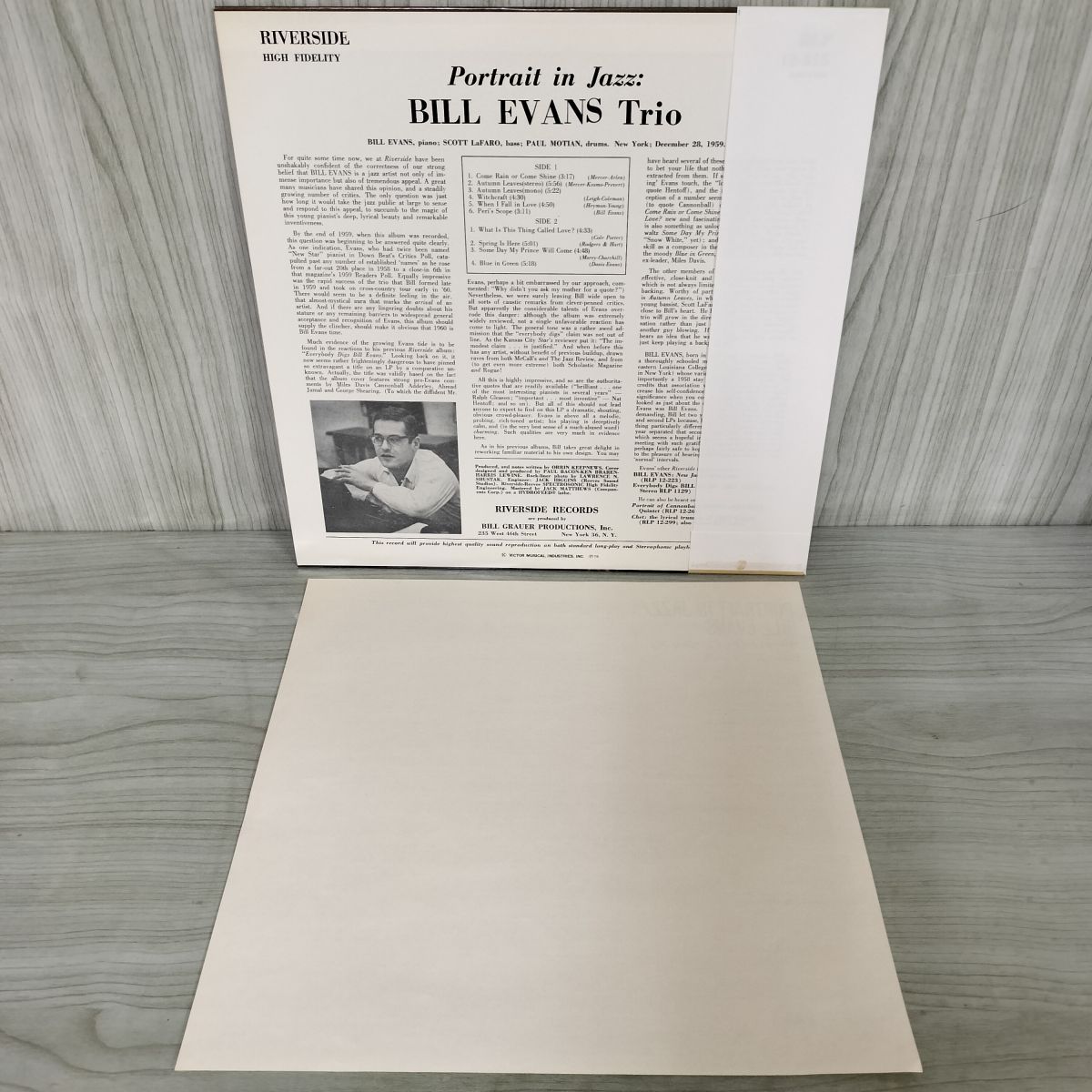 【レア・希少】　ビル・エヴァンス　ポートレイト・イン・ジャズ　LP Bill Evans Trio ‎– Portrait In Jazz（Riverside R