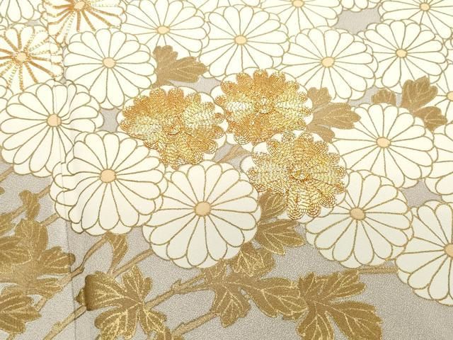 平和屋着物●豪華色留袖 駒刺繍 菊 金彩 正絹 CAAZ1075vf NICORILABO_COM