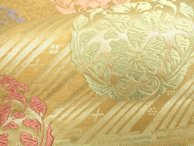 唐織？　正絹　帯 平和屋着物□六通柄袋帯 唐織 羅弦正倉孜様 金糸 正絹 逸品