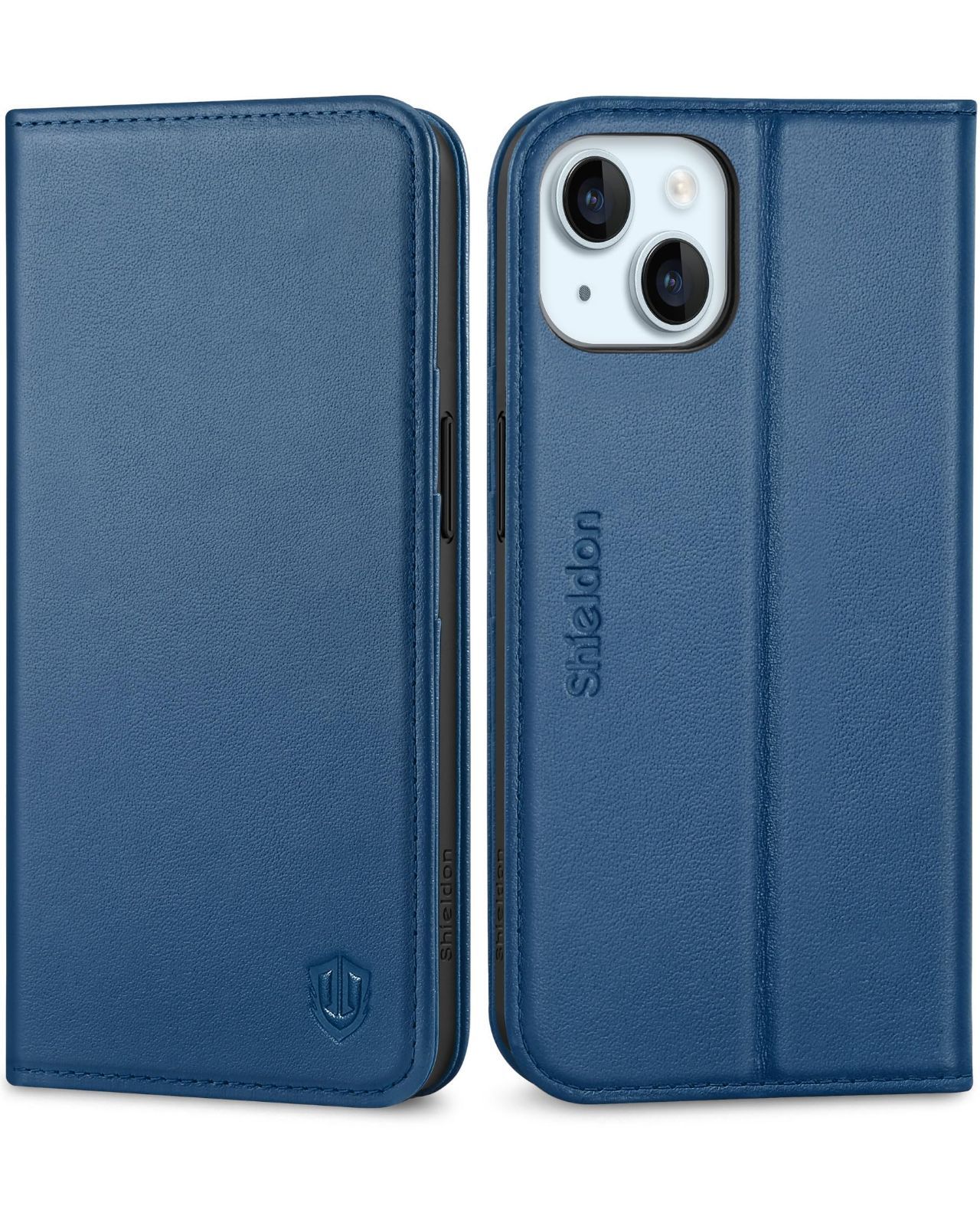 【特価商品】SHIELDON iPhone 15 対応ケース 手帳型 本革 あいふぉん15 スマホカバー 衝撃吸収 TPU素材 カード収納 横置きスタンド機能 マグネット内蔵 [RFIDブロッキング]全面保護 アイホン15 対応 