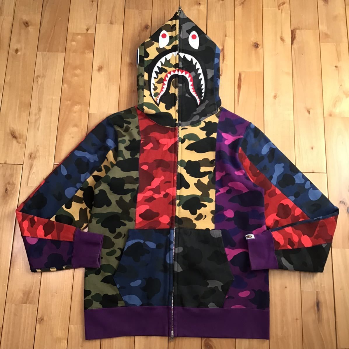 ape bape mix camo crazy shark hoodie XL - www.sorbillomenu.com