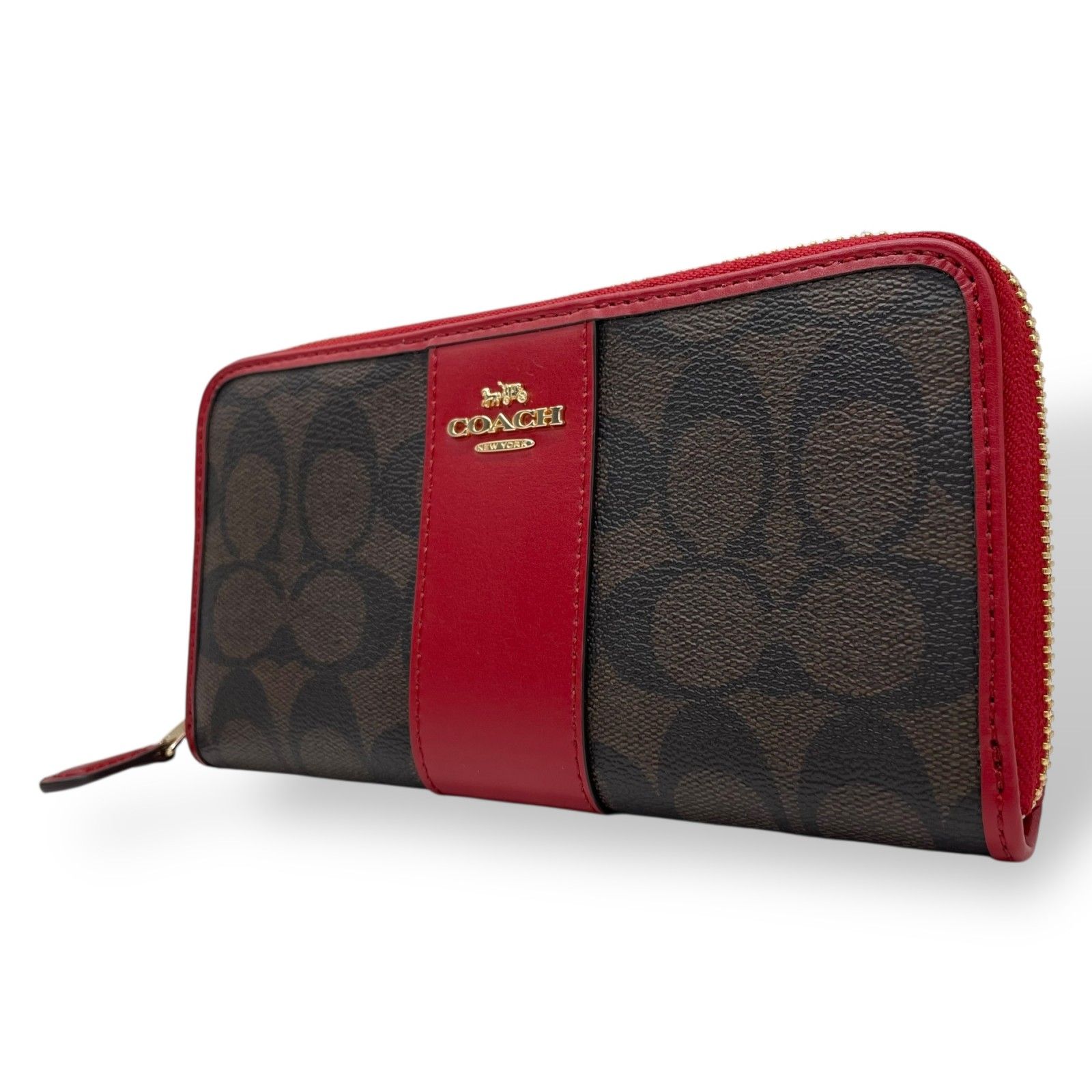 極美品 COACH コーチ シグネチャー 長財布 ラウンドファスナー 極美品 COACH コーチ シグネチャー 長財布 ラウンドファスナー