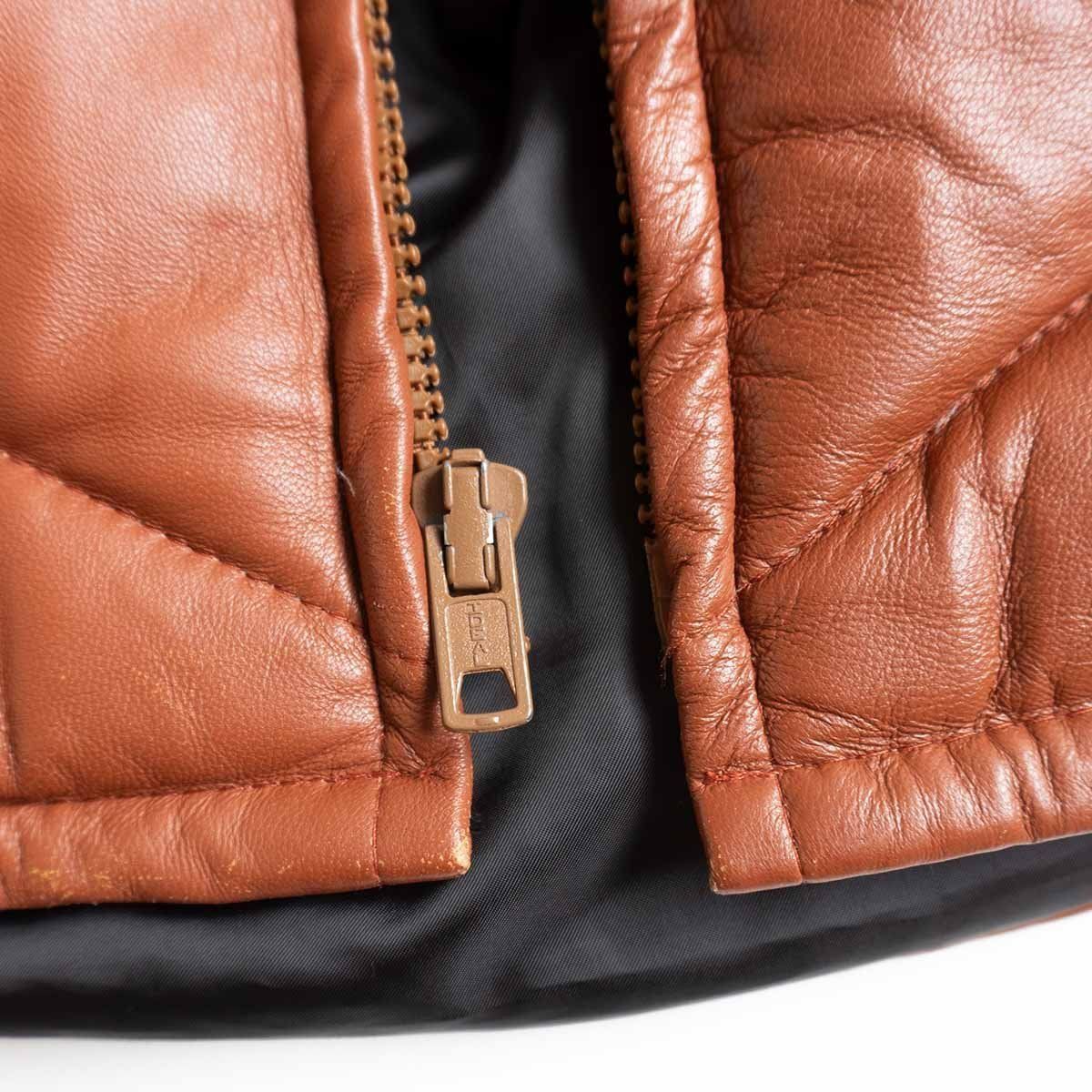 最終値下げ Schott ブラウン L 55fact 雰囲気抜群】SCHOTT【7005/コヨーテファー レザー ダウン