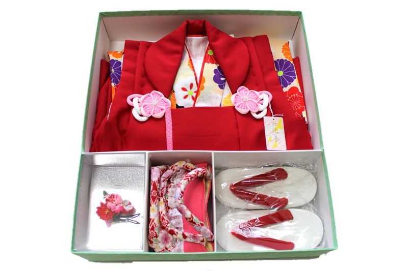 七五三　女児三つ身　3歳～5歳　赤　絞り　正絹　長襦袢付き　u-140 七五三 女児三つ身 3歳～5歳 赤 絞り 正絹 長襦袢付き u-140