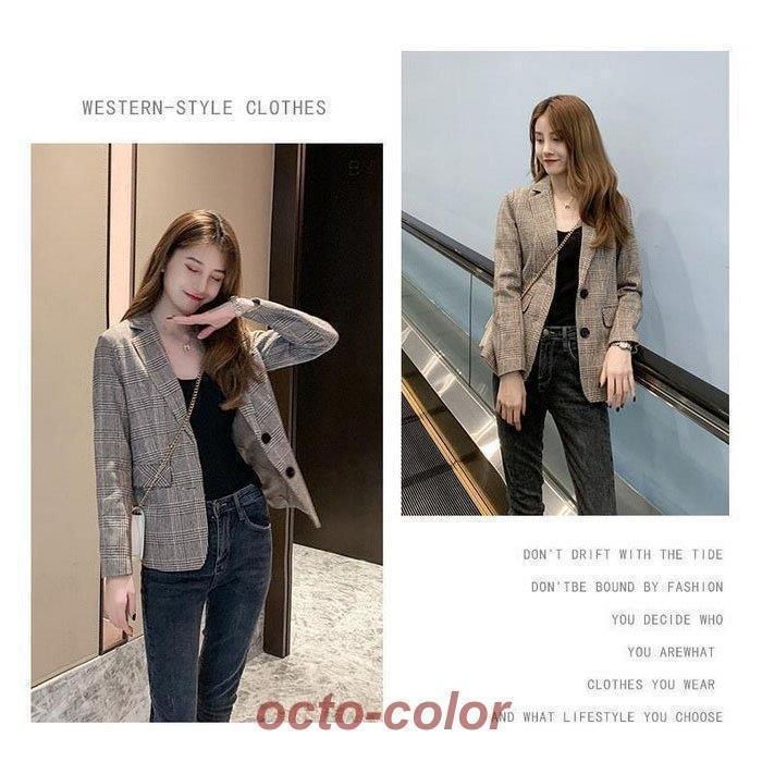 ブレザー スーツ レディース 秋 長袖テーラード オシャレチェック柄ブレザースーツ オフィス アウター カジュアル韓国風 通勤OLCYB52今週注目 USTAUSTRALIA_COM_AU