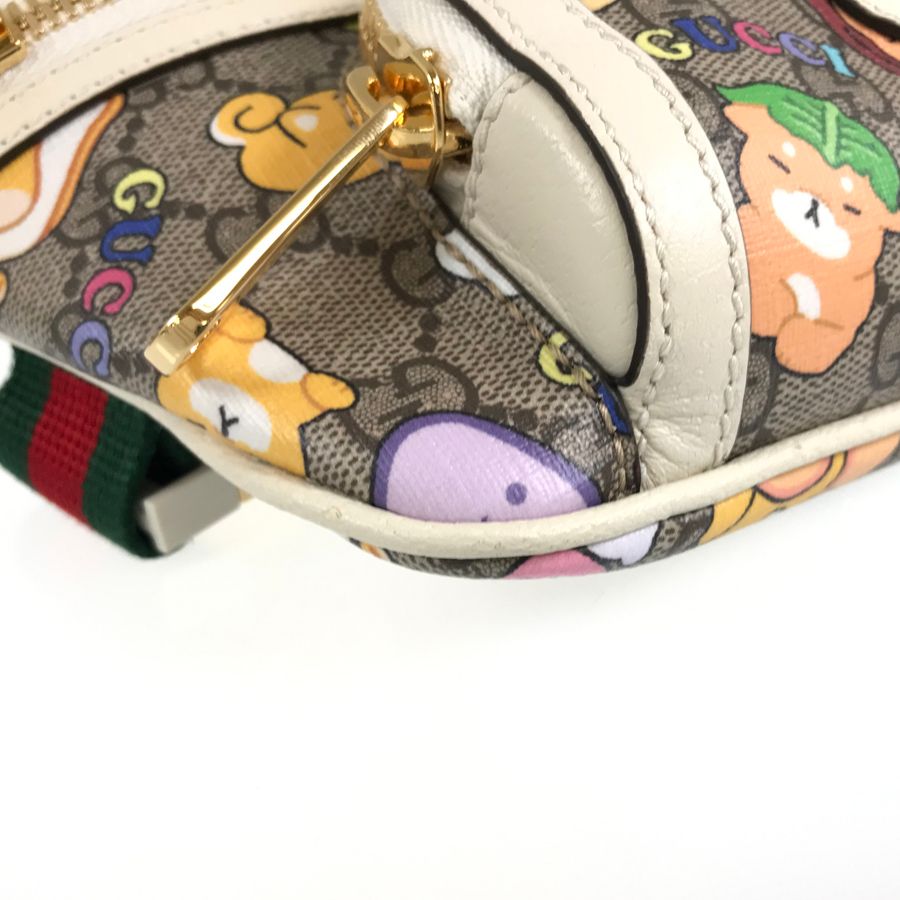 グッチ GUCCI アンジェラ グエン Pikarar GGスプリーム アニマル プリント ベルト バッグ 682933 ベージュ エボニー PVC  レザー ウエストポーチ ste【中古】 - メルカリ