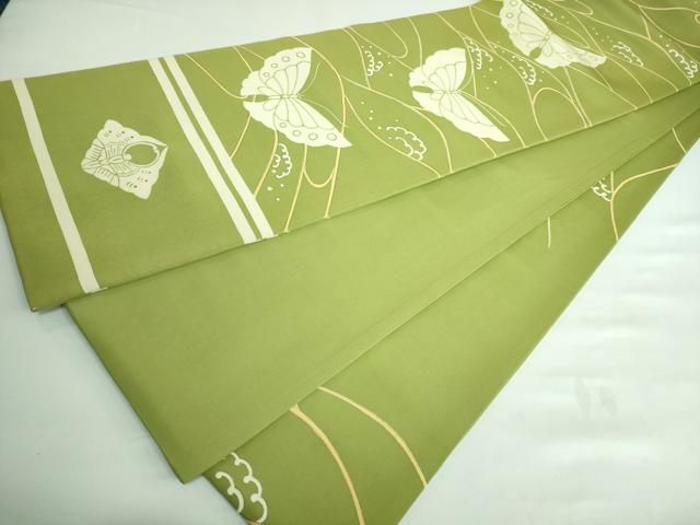 平和屋本店□希少 だらり帯 芸姑 舞妓 立波舞蝶文 金彩 逸品