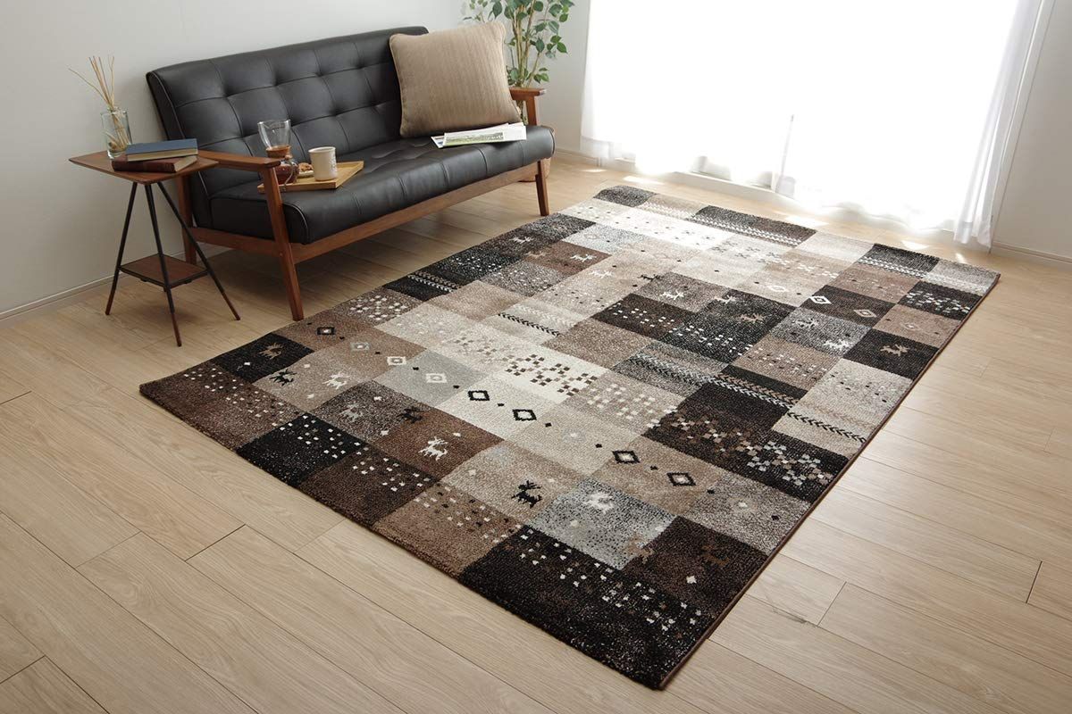 ベージュ 約133×190cm 厚み フォリア 約11mm トルコ製 単品 抗菌 長方形 防臭 消臭 輸入ラグ へたりにくい 耐久性 絨毯 ワンルーム 一人暮らし 織り ホットカーペット対応 ウィルトン 床暖房対応