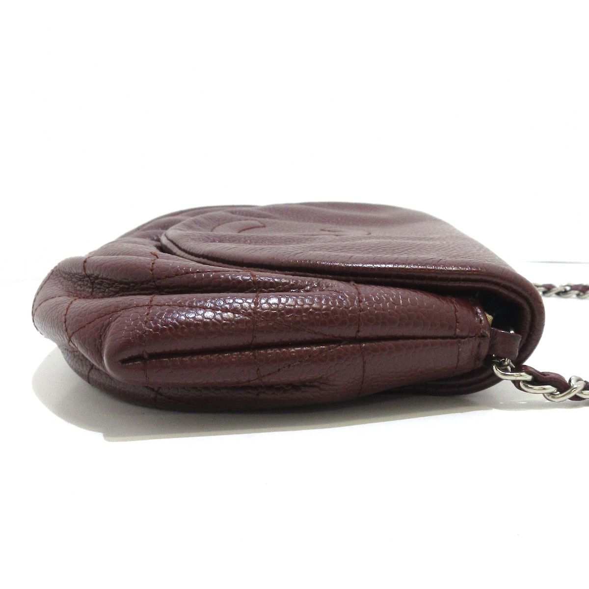 【ヴィンテージ】Rank:S☆Chanel Purple Half Moon チェーン財布 シャネルハーフムーン 紺 シルバー金具 レディース チェーン