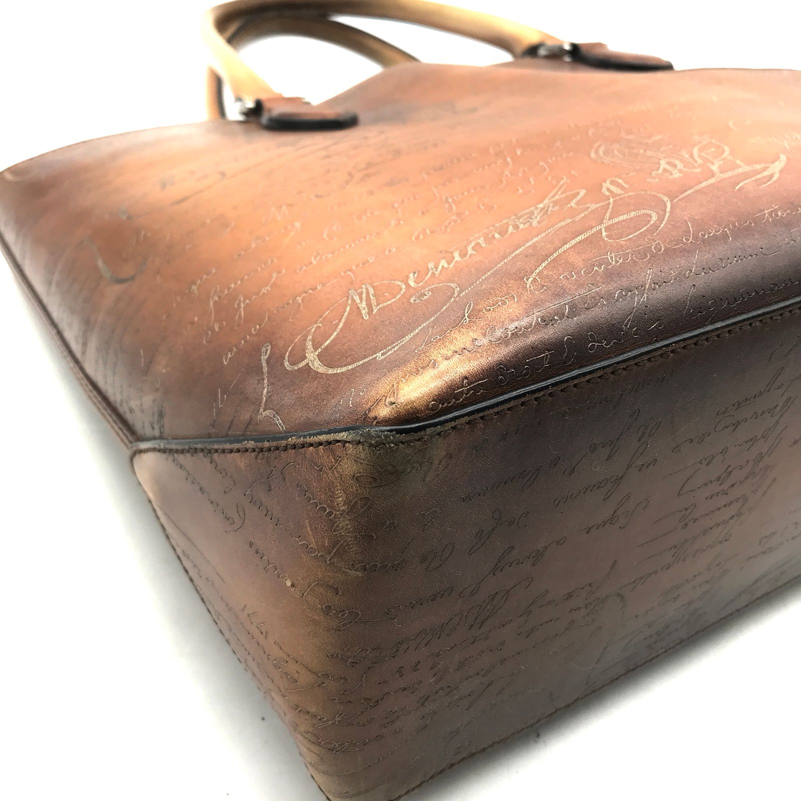 BERLUTI ベルルッティ カリグラフィ レザー トート ハンド バッグ