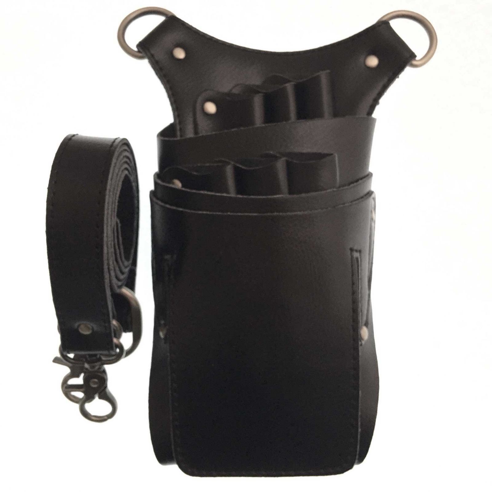 【新着商品】FROG】シザーケース ハサミ6丁 本体・ベルト本革 【GLASS 美容師 トリマー トール