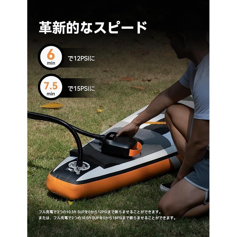 AIRBANK 20PSI パファー インフレータブルSUP用エアポンプ AIRBANK 20PSI Paddle Board Pump The Puffer Pro, Rechargeable