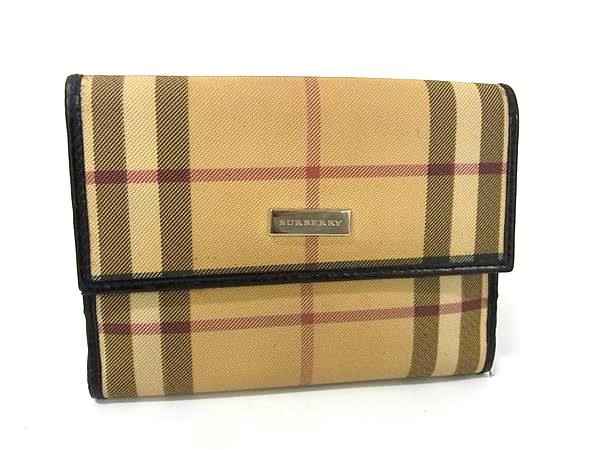 BURBERRY バーバリー 二つ折り財布 ノバチェック ベージュ系 極 BURBERRY バーバリー 二つ折り財布 ノバチェック ベージュ系 極