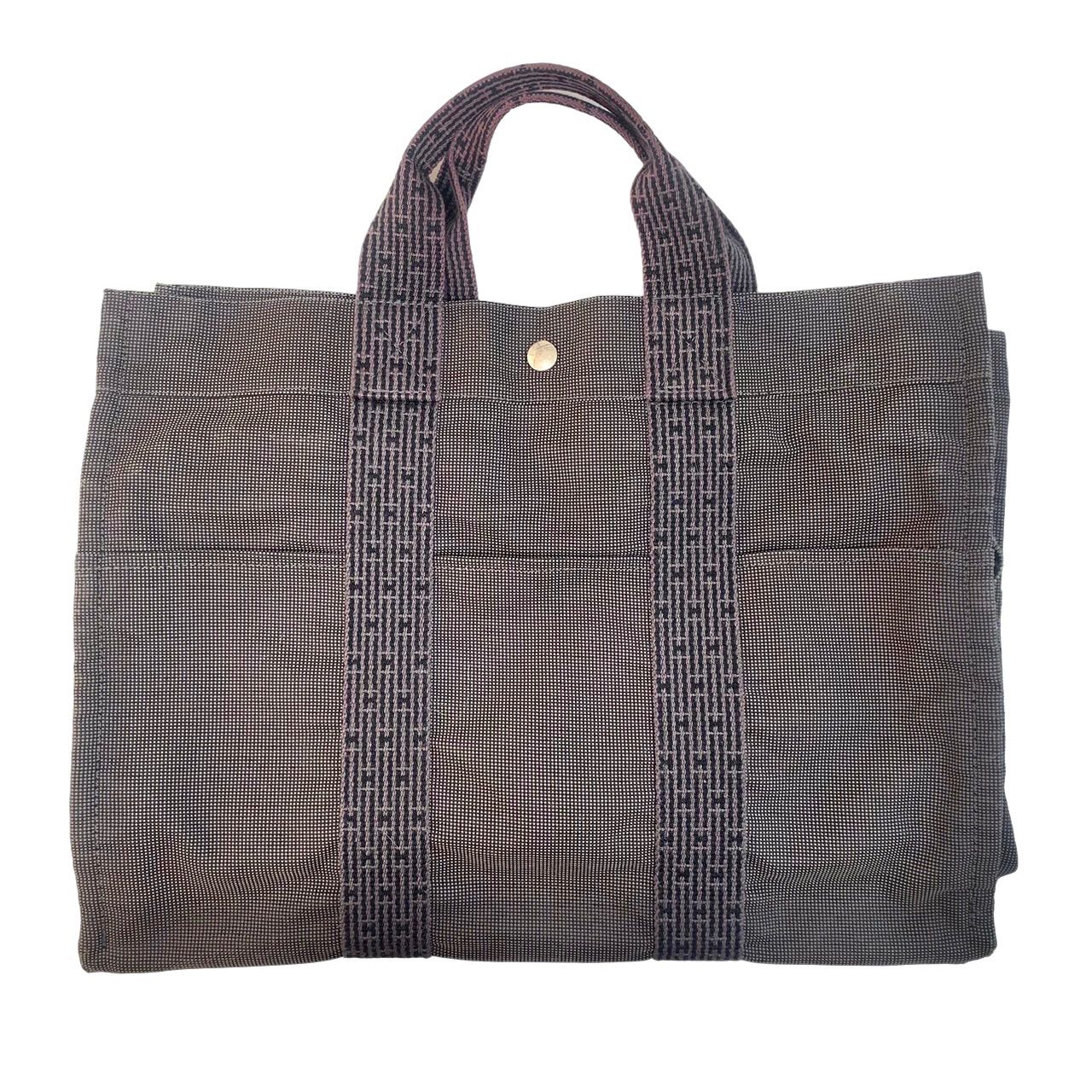 美品✨エルメス　エールライン　トートバッグ　A4収納可能　グレー　ユニセックス 美品】エルメス エールラインMM トートバッグ A4収納 グレー