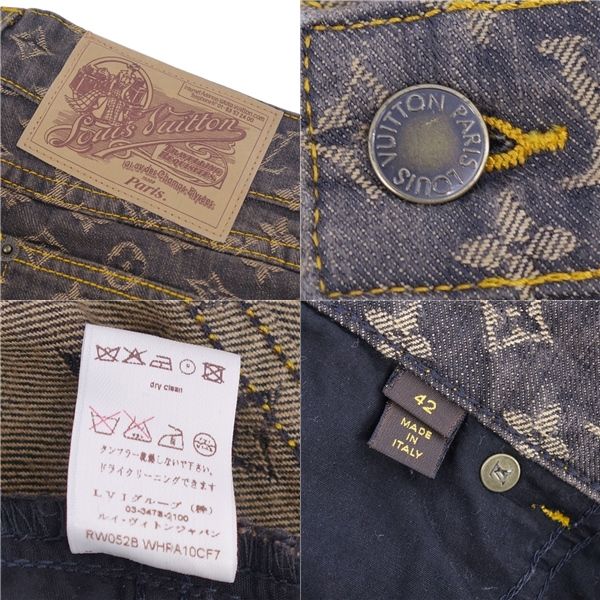 美品 ルイヴィトン LOUIS VUITTON デニムパンツ モノグラム