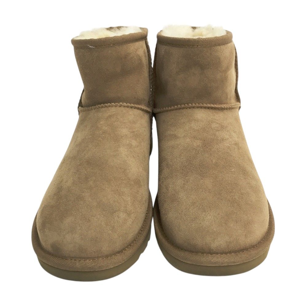 UGG 防水スエード ベージュショートブーツ UGG ファー付きベージュ