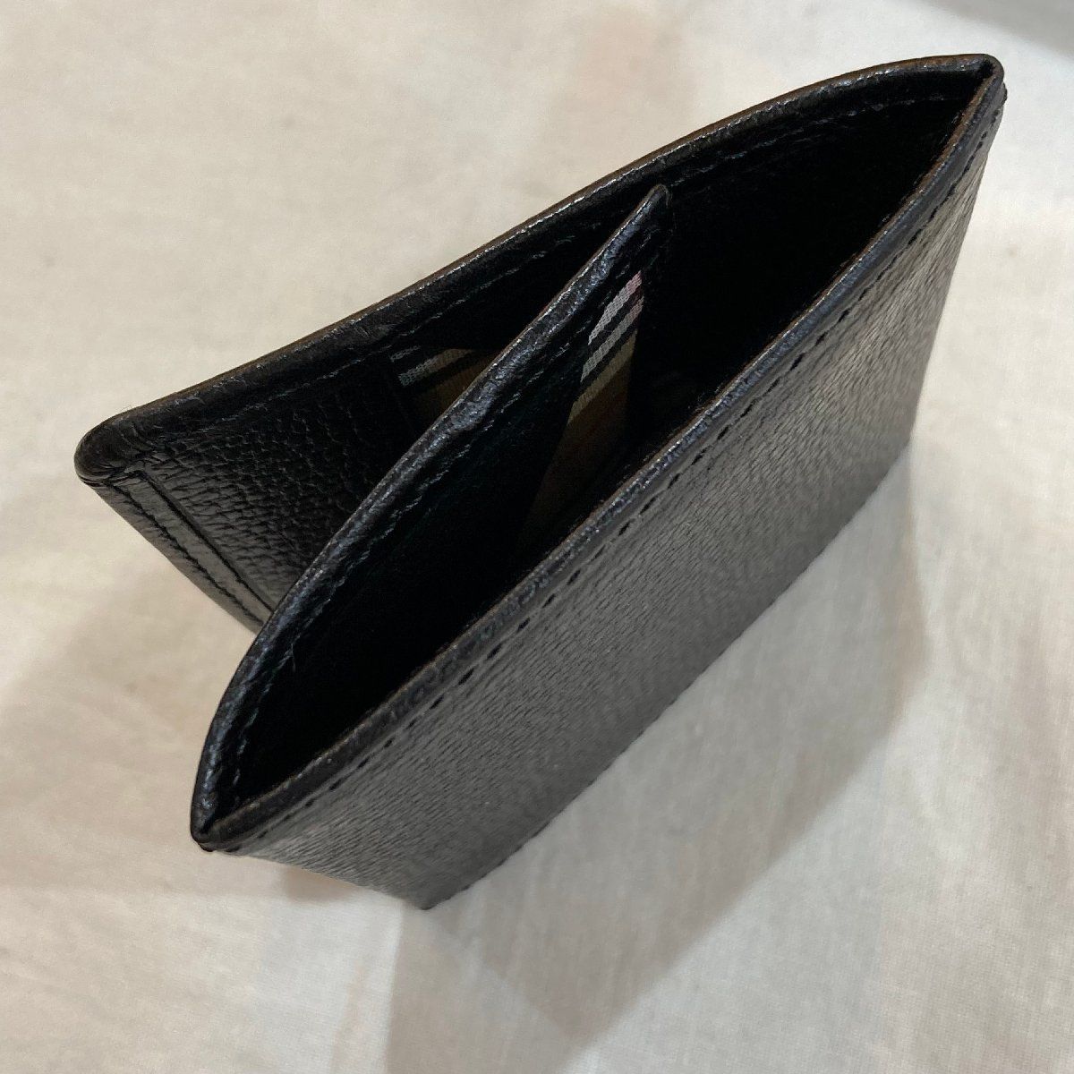 未使用　バーバリー　レザーコインケース 内側ノバチェック　ブラックカラー 未使用保管品 ○バーバリー/BURBERRY○コインケース レザー