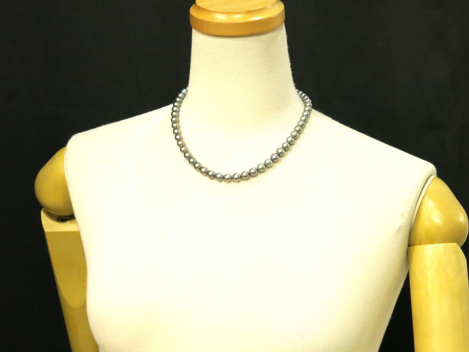 アコヤ真珠 シルバー染め ネックレス 7mm シルバー金具 18705706 