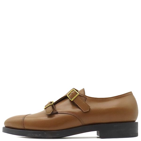 ジョンロブ John Lobb 靴 WILLIAM ウィリアム 2466 レザー ブラウン ＃9E ゴールド金具 ダブルモンク 革靴 本革 茶