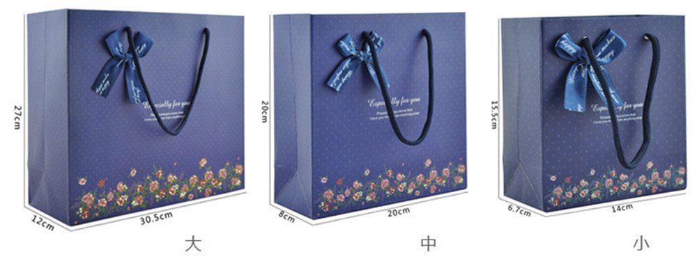 moin ラッピング ギフトバッグ 手提げ袋 紙袋 花束とリボン 14 15 5 6 7 cm