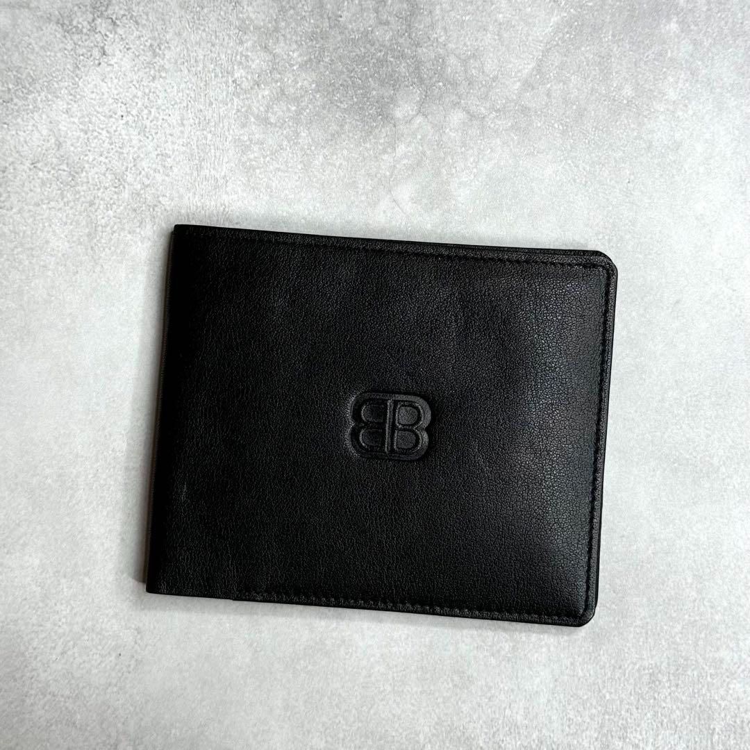 BALENCIAGA BBバイフォールドウォレット　二つ折り財布　札入れ　黒 未使用品】BALENCIAGA バレンシアガ / BBバイフォールド