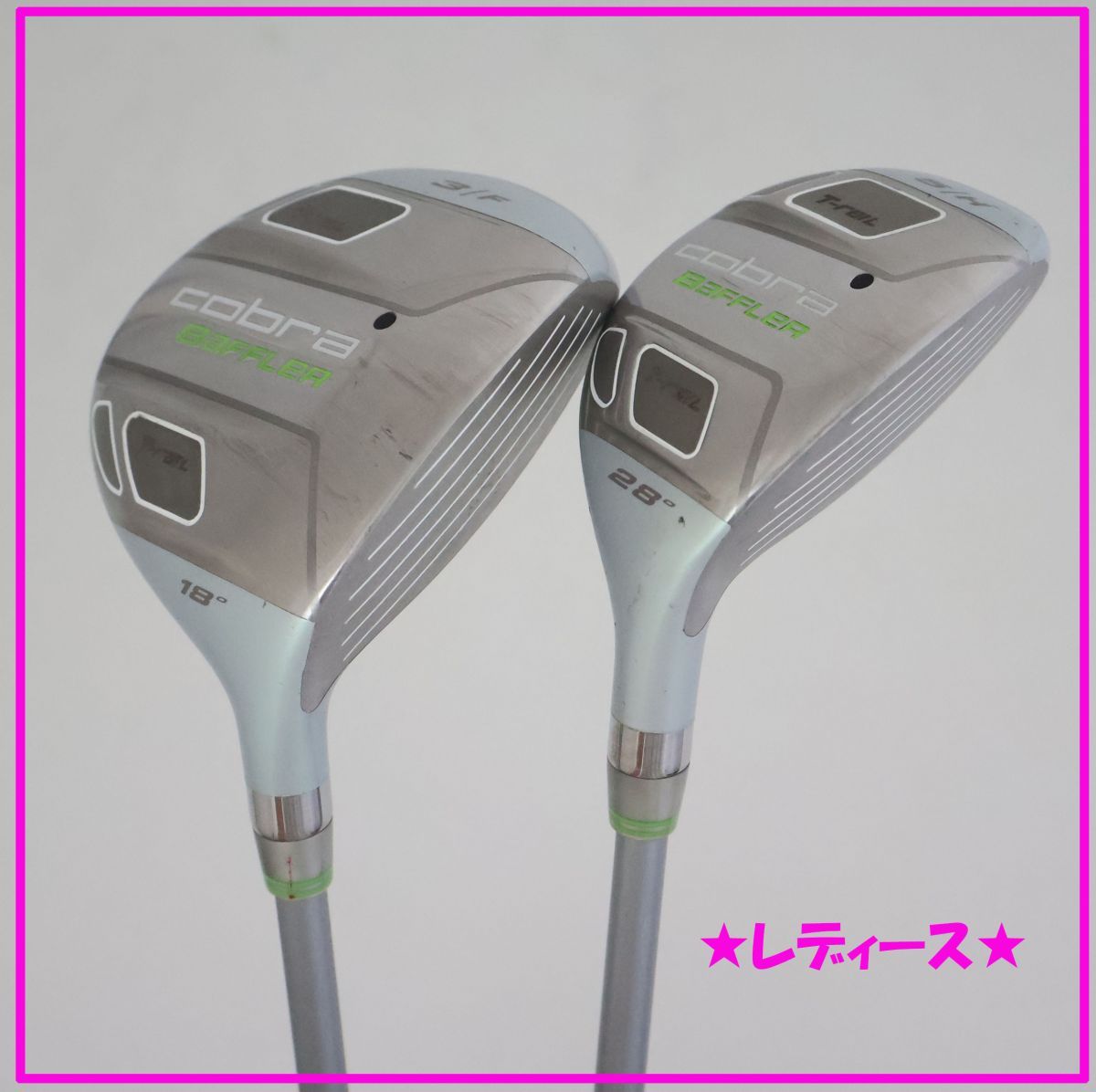 ●レディース Cobra コブラ Baffler T-RAIL フェアウェイウッド 3|F＆ユーティリティー5|H 2本セット カーボン L 82360