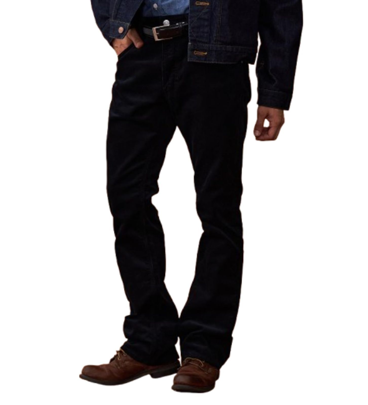 Size:L_Color:ブラック [リー] ジーンズ コーデュロイパンツ AMERICAN STANDARD 102 ブーツカット メンズ BLACK