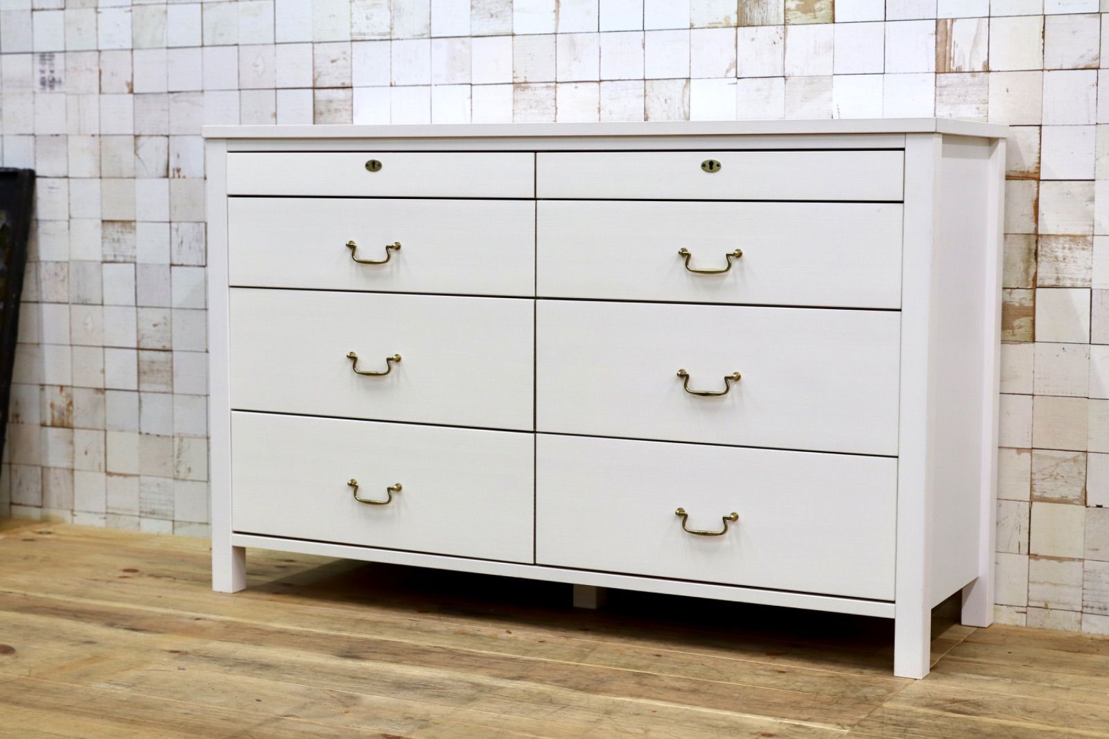 GMIK535○MOMO NATURAL | モモナチュラル CIELE シェル シリーズ CLEF 120 CHEST チェスト サイドボード リビングボード 定価7.5万