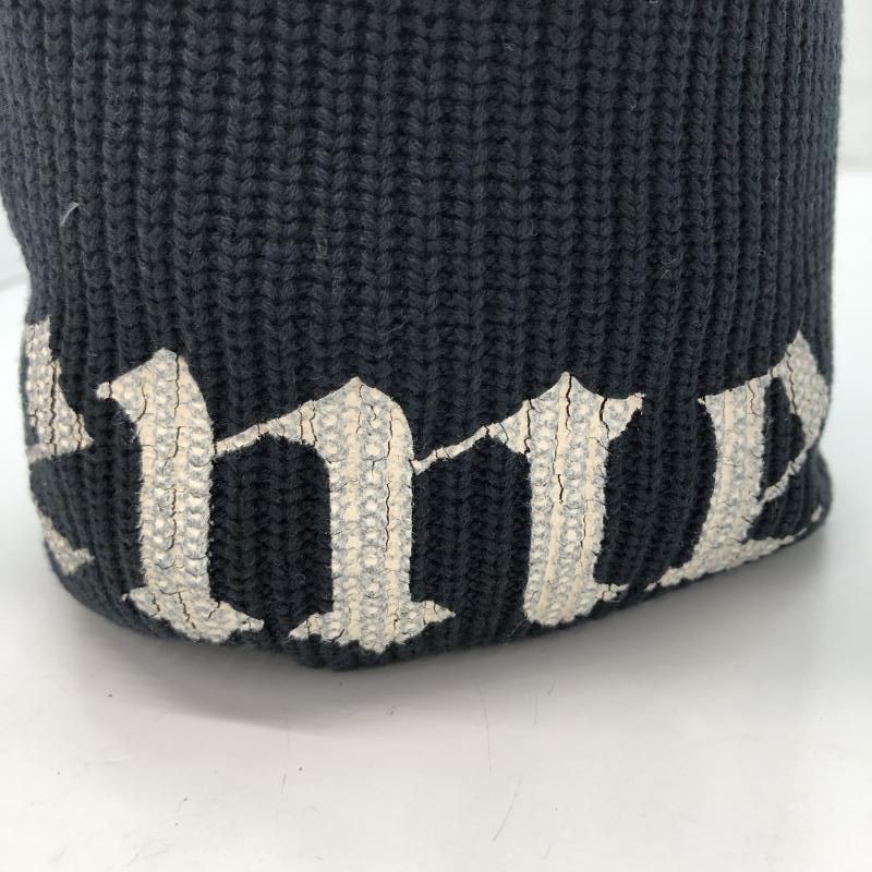  SUPREME Old English Printed ニット帽 黒 シュプリーム 91 ニット帽 ビーニー 帽子